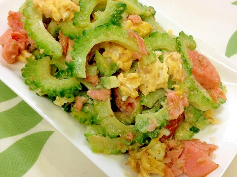 ゴーヤと鮭のサラダ